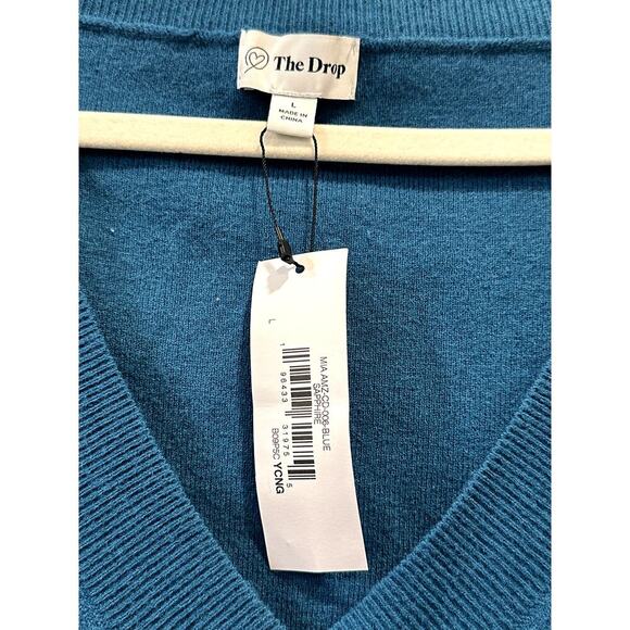 NWT The Drop Sapphire Blue V-neck sweater - Picture 4 of 5